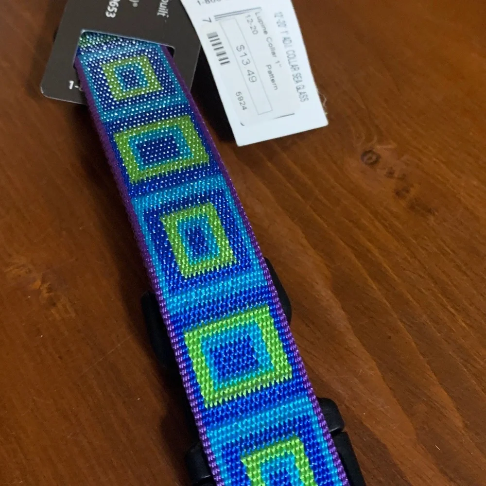 Lupine Originals - NWT! Blue ,Green, Purple (Sea Glass) Dog Collar. 12”-20”